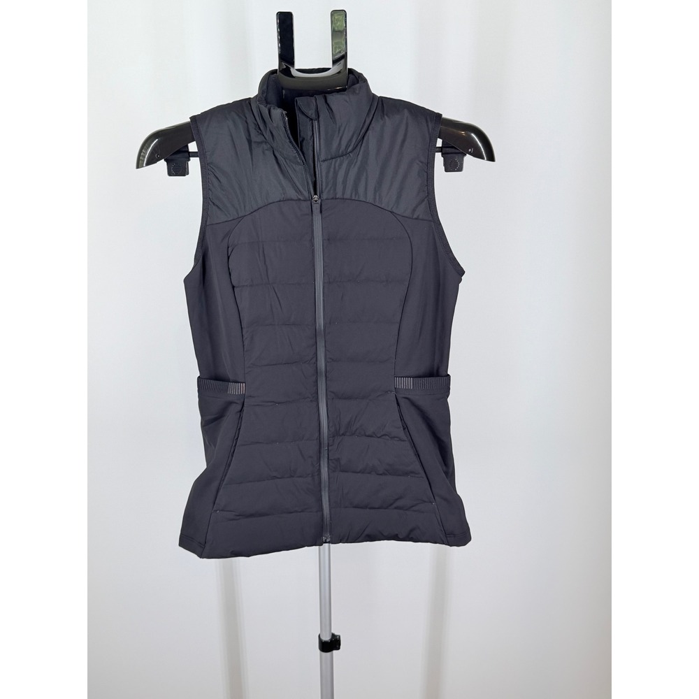 Lululemon Down For It All Vest Black Goose Down Primaloft Running Puffer Womens